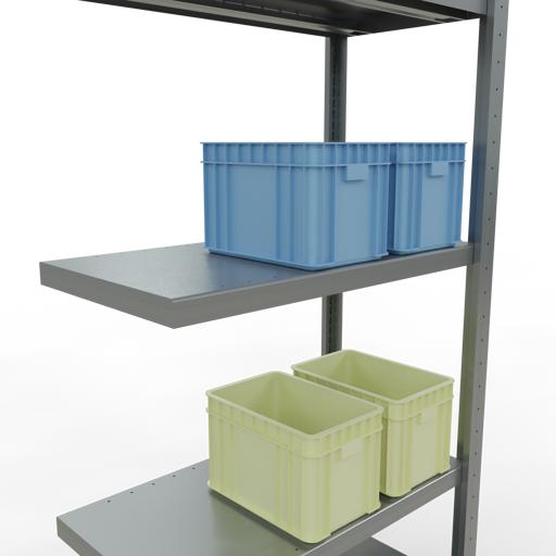 Actual product image Schulte Lagertechnik MULTIplus250 boltless add-on bay system with length bolts