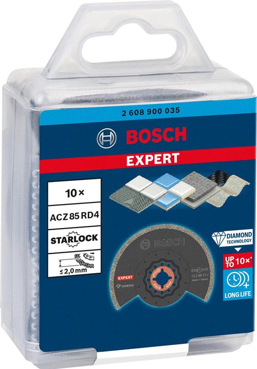 Produktbild Bosch Professional Zubehör EXPERT Grout Segment Blade ACZ 85 RD4 Blatt für Multifunktionswerkzeuge, 85 mm, 10 Stück