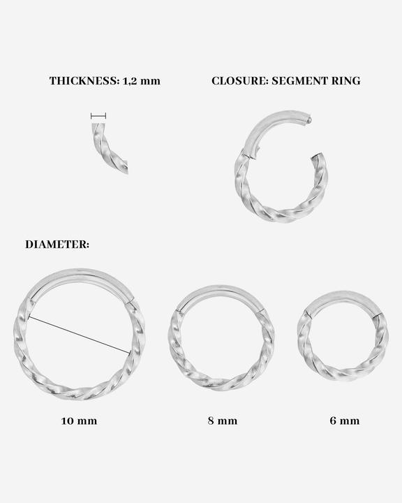 Produktbild Luamaya Twisted Click Ring - Small (Chirurgenstahl 316L)