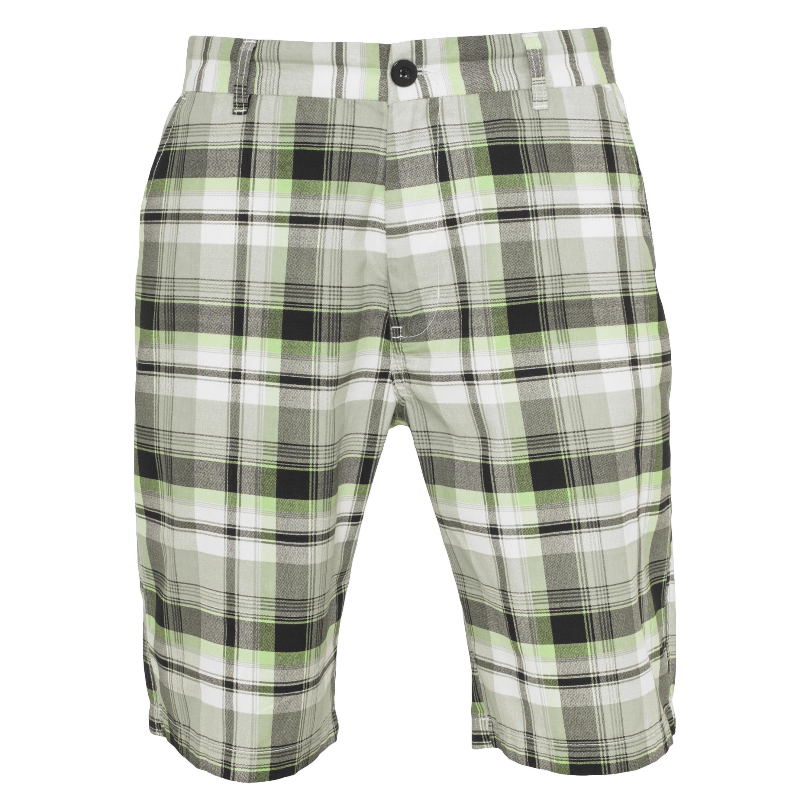 Urban Classics, Herren, Shorts, Big Checked Shorts, Weiss, (30)