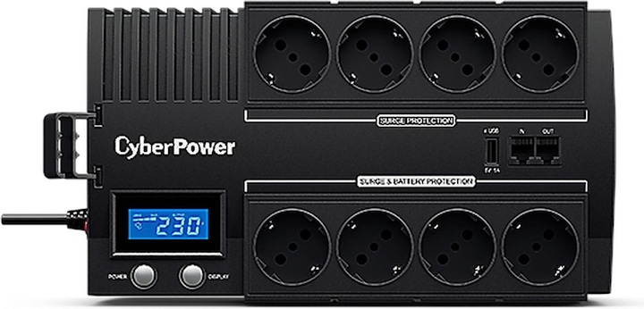 Actual product image Cyberpower BR700ELCD Line-Interactive UPS 700VA/390W GreenPower Energy Saving Technology LCD USB 4+4 Schuko... (700 VA, 390 W, Line-interactive UPS)