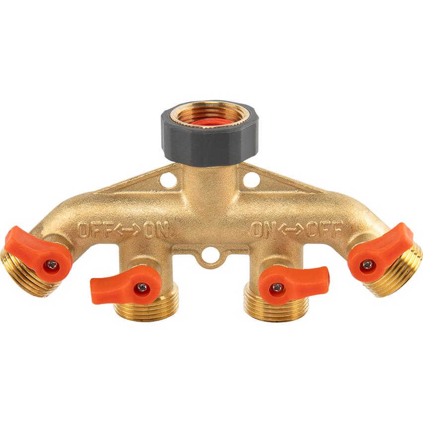 Bradas, Raccordo per tubo flessibile, 4-Wege-Verteiler Gw X Gz Messing Z