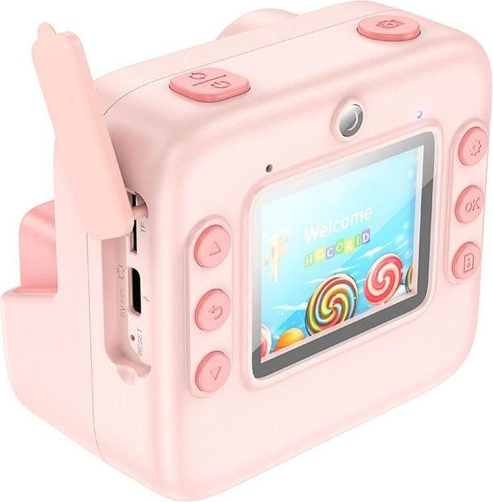 Productafbeelding Hoco Headphone with microphone digital kids camera with printer DV200 pink