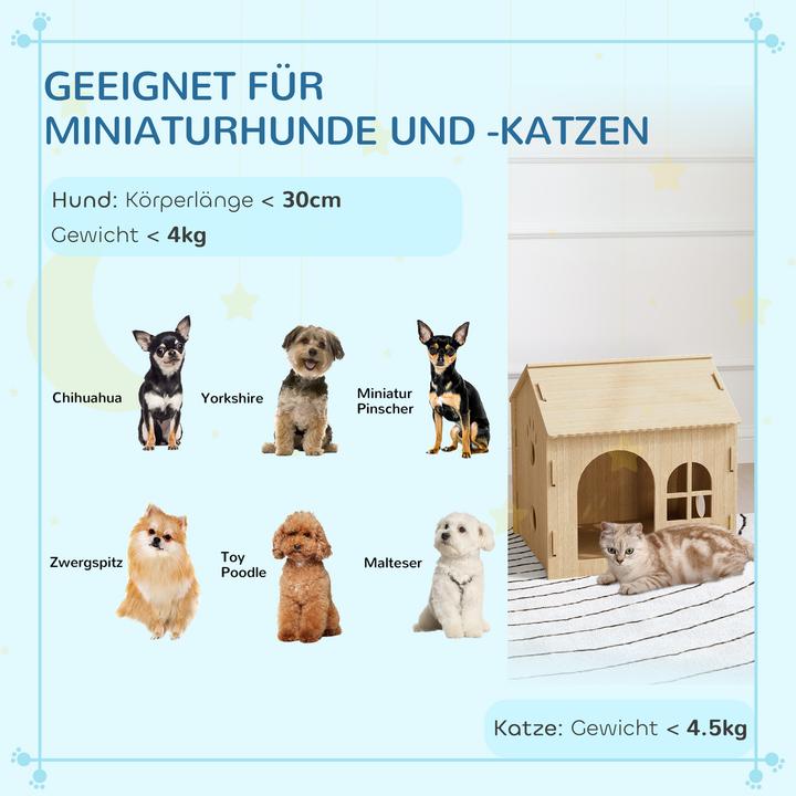 Produktbild PawHut Hundehütte MDF Eiche (Hundehütte)