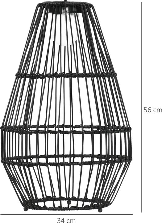 Image du produit Outsunny Lampe solaire avec abat-jour en fil métallique (IP44)