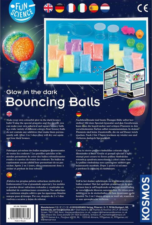 Actual product image Kosmos Cosmos Glow in the Dark production of bouncy balls