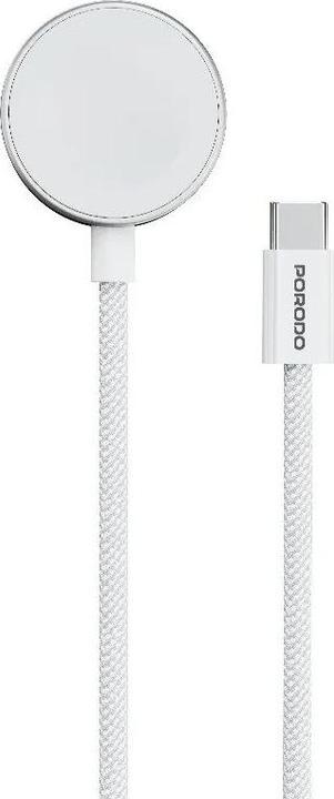Porodo Typ C geflochten + ABS (Unterstützung Samsung & Apple Watch) - Weiss