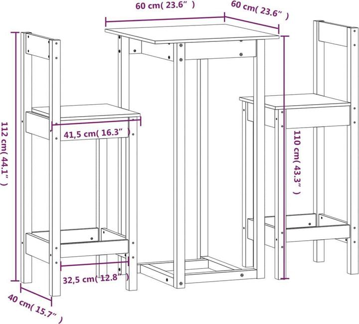 Actual product image vidaXL Nicolas (60 x 60 x 112 cm)