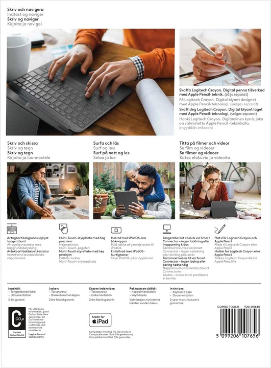 Produktbild Logitech COMBO TOUCH FOR IPAD (10TH GEN) (Eng. Int., iPad 2022 (10. Gen))