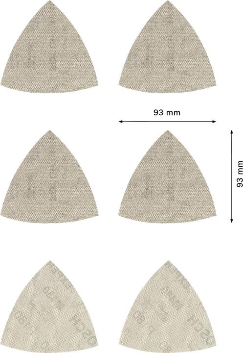 Image du produit Bosch Professional Zubehör EXPERT M480 Jeu de filets abrasifs, 93 x 93 mm, 6 pièces (80, 120, 180)