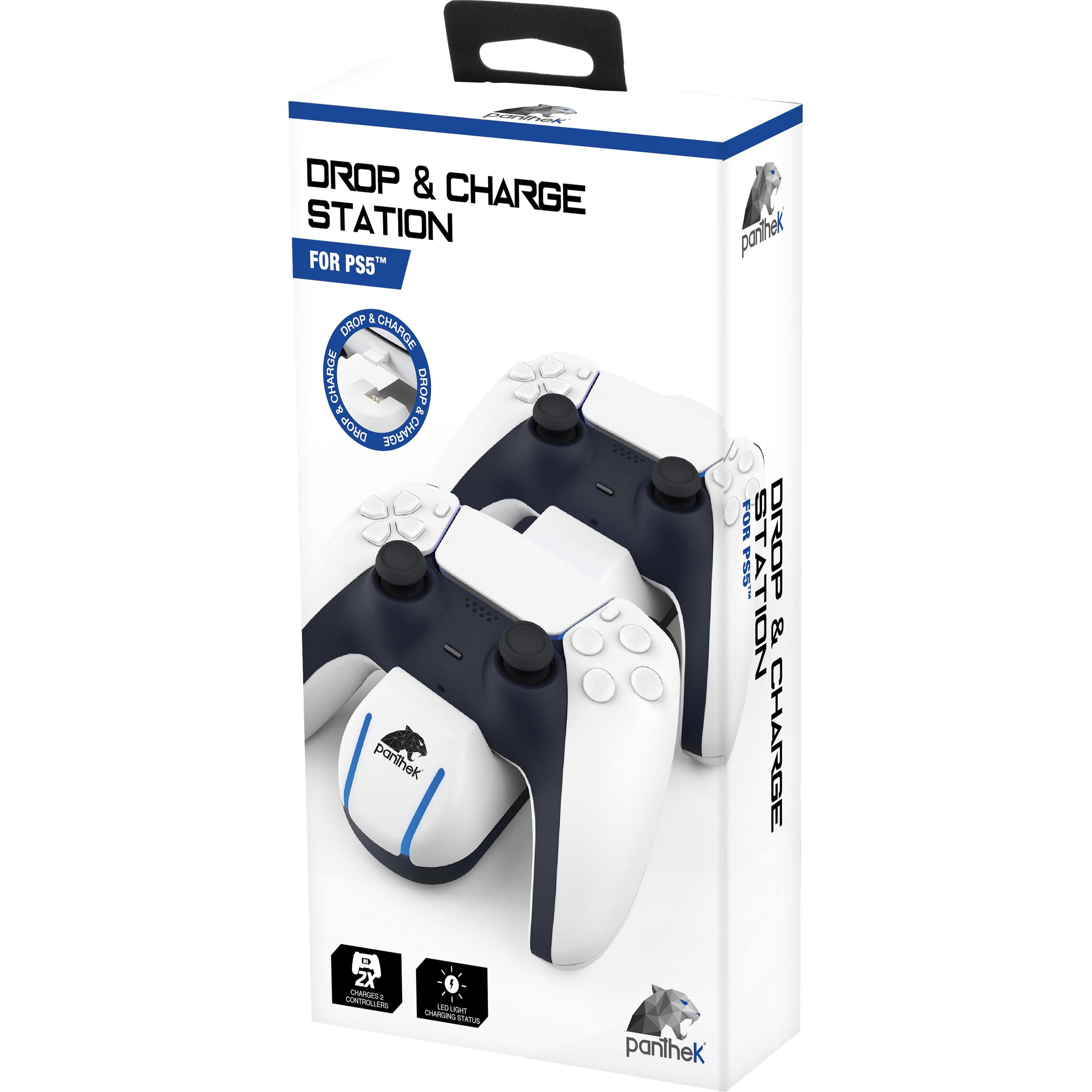Panthek PlayStation 5 Base Ricarica 2 Controller (PS5), Accessori per controller gaming, Multicolore