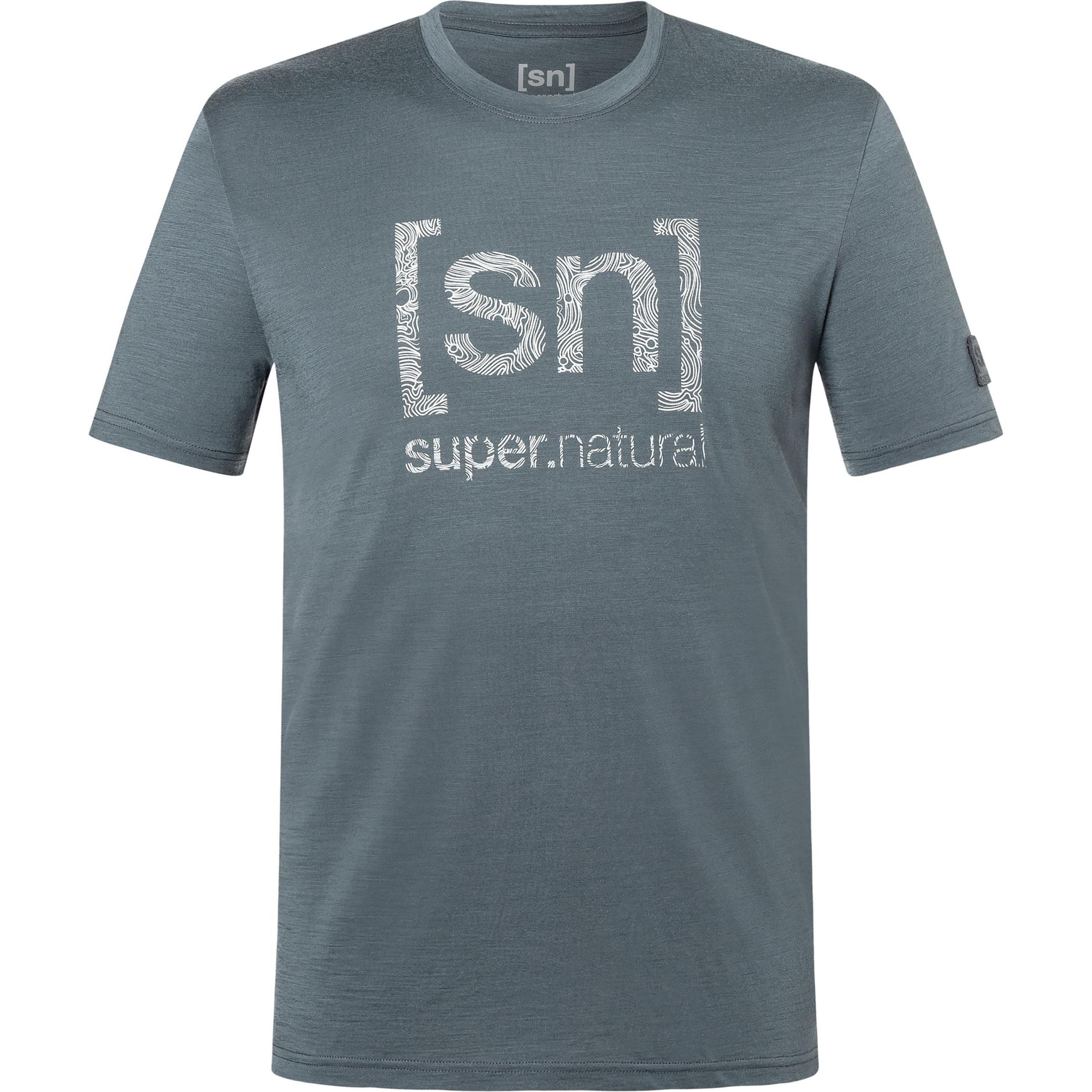 Super Natural, Herren, Shirt, Logo Lines Bio J, Blau, (XL)