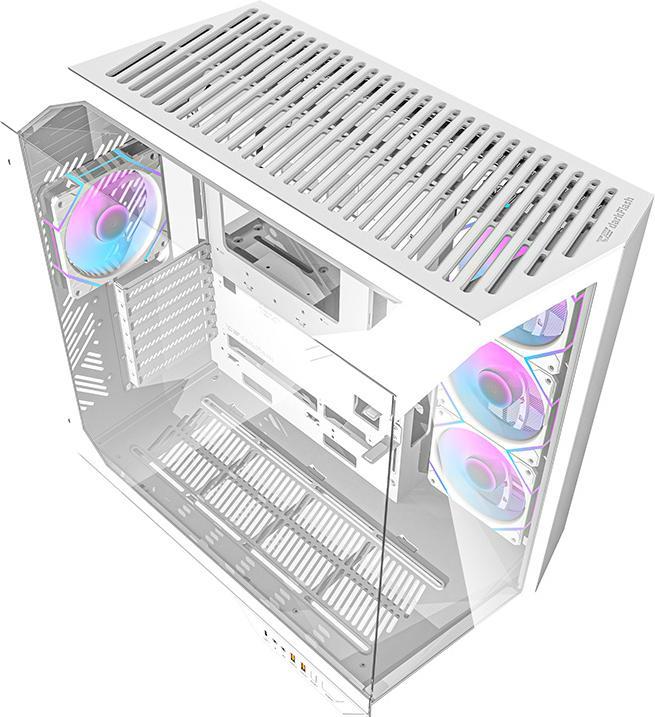 Productafbeelding Darkflash Tech Darkflash DY470 computer case (white) + 4 fans + GPU bracket (ATX, ITX, mATX)
