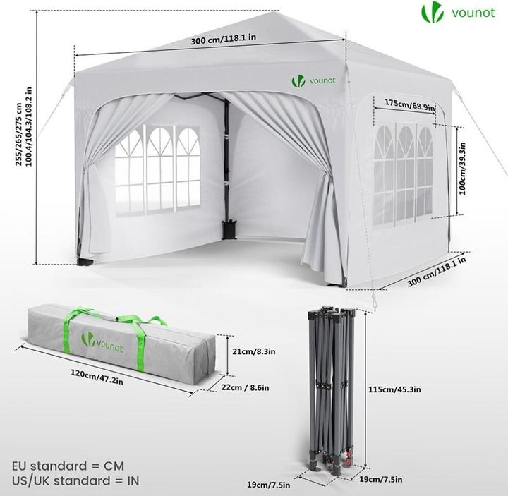 Produktbild Vounot Pavillon (300 cm, 300 cm)