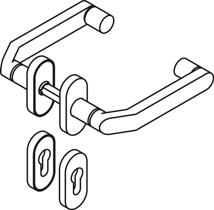 Immagine prodotto Hewi Set di rosette 270XAH01.340 in acciaio inox ovale PZ DIN sinistra / destra D/D (Maniglia della porta)