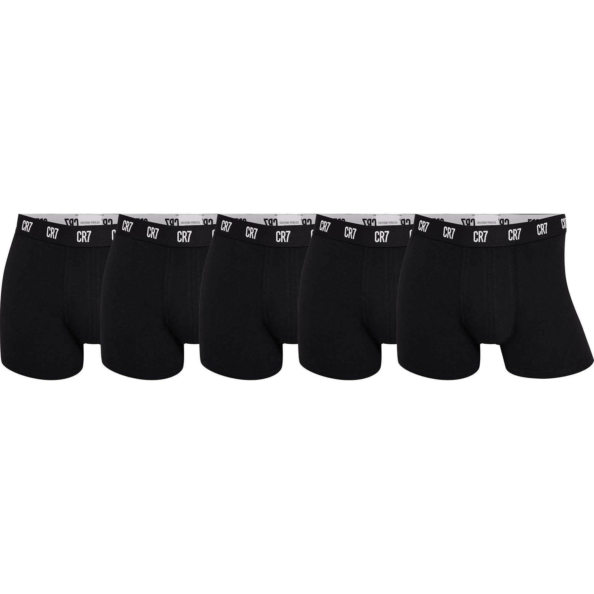 CR7, Herren, Unterhosen, Mens Trunk Cotton Stretch 5-Pack, Schwarz, (XL, 5er Pack)