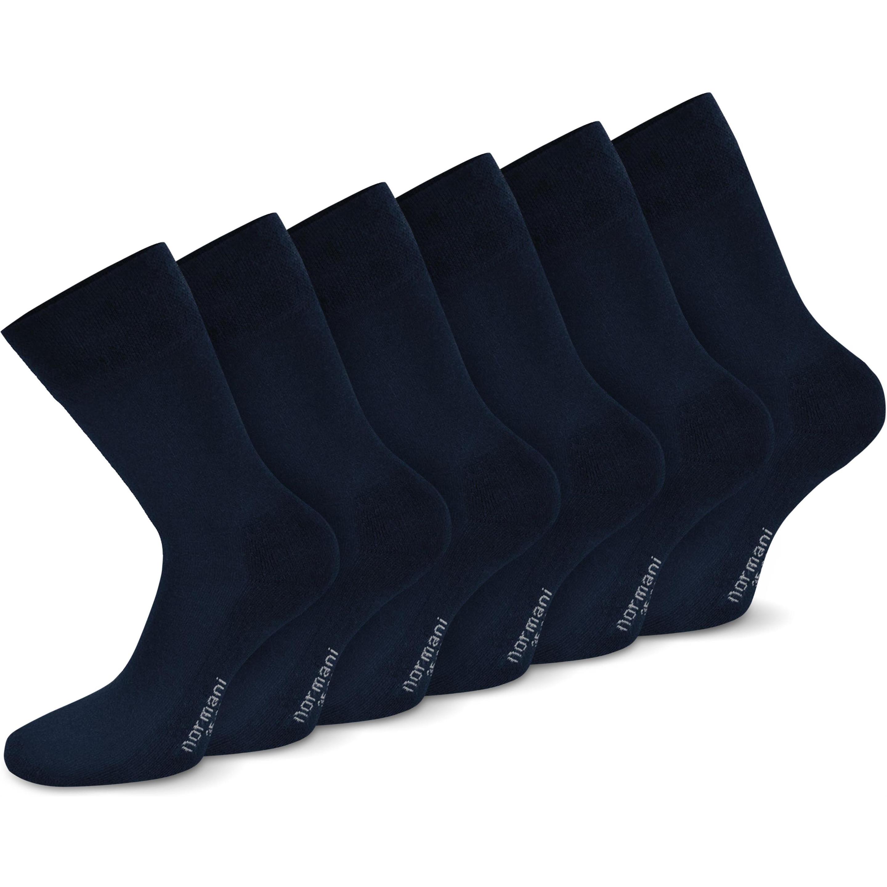 Normani, Herren, Socken, 6 Paar Komfortsocken mit Softrand und Frotteesohle, Blau, (6er Pack, 47 - 50)