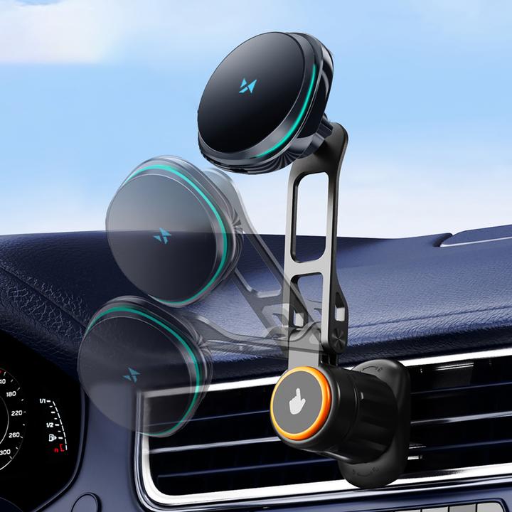 Produktbild Wozinsky WCT5-6S2Y Car Holder with Qi/MagSafe 15W Inductive Charger for Air Vent - Black