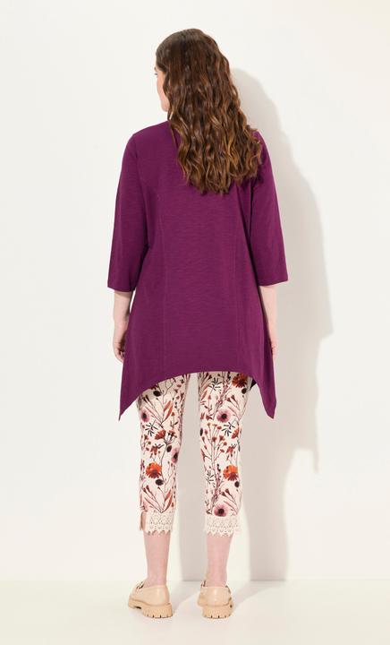 Actual product image Ulla Popken Eco Cotton V-Neck Pointed Hem A-line Fit Tee (46, 48)