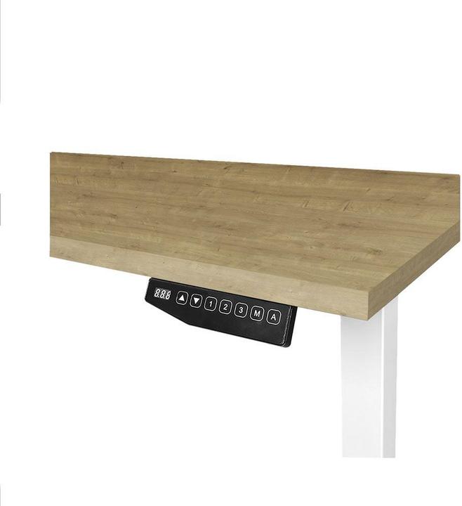 Actual product image Contini höhenverstellbarer Bürotisch 1.4x0.8m Eiche / Gestell ET225E weiss (140 x 80 cm)