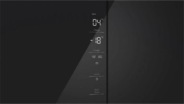 Actual product image Bosch Hausgeräte Series 4, multi-door fridge-freezer, glass front, 189.5 x 85.5 cm, black, KMC85LBEA (547 l)