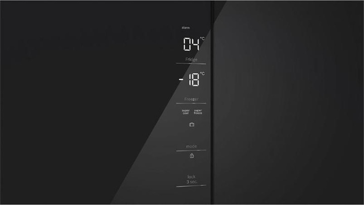 Actual product image Bosch Hausgeräte Series 4, multi-door fridge-freezer, glass front, 189.5 x 85.5 cm, black, KMC85LBEA (547 l)