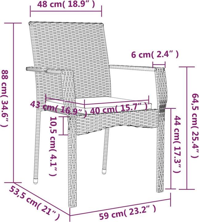 Produktbild vidaXL Garten Essgruppe (190 x 80 x 74 cm)