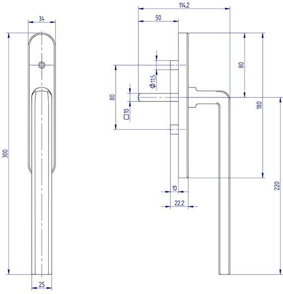 Actual product image Mega Lifting and sliding door handles 41.601 / 41.430