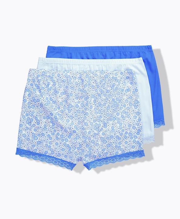Immagine prodotto Ulla Popken Pantaloncini in confezione da tre con orlo di pizzo e fiori/tinta unita (46, 48)