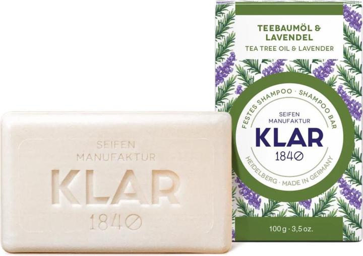 Actual product image Klar Tea tree oil & lavender (Solid shampoo, 100 g)