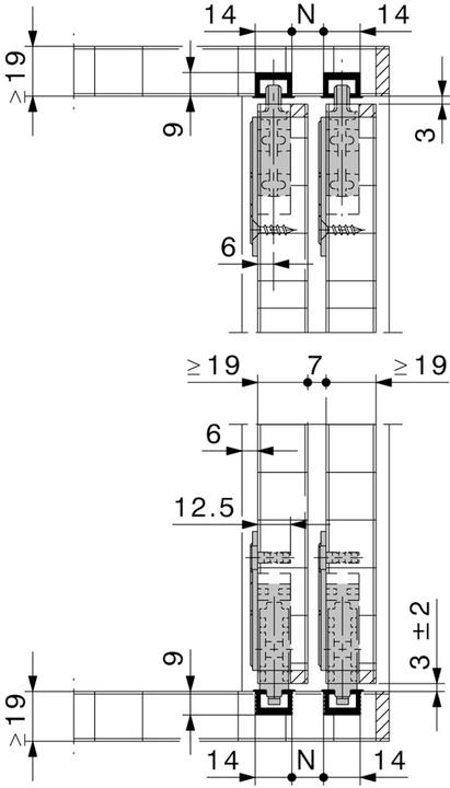 Immagine prodotto HAWA Ferramenta per porte scorrevoli -Miniroll 15/25, Inslide, a 1 anta