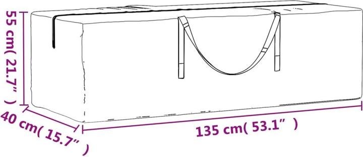 Produktbild vidaXL Weihnachtsbaumtasche Schwarz 135x40x55 cm Polyethylen (55 cm)