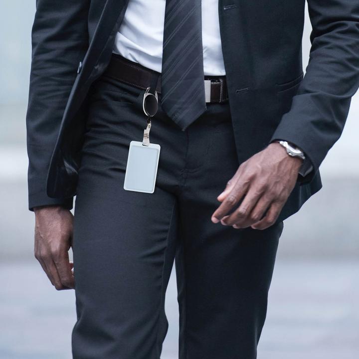 Actual product image Europel Badge holder with yoyo and carabiner, round, black