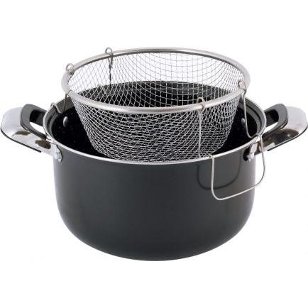 Kamille Friggitrice con setaccio e coperchio, Padella + Pentola