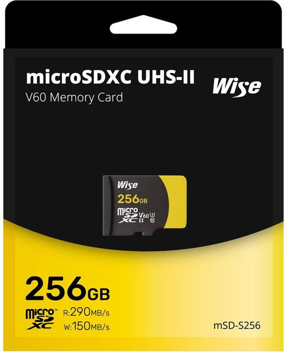 Produktbild Wise 256GB microSDXC UHS II V60 Memory Card (256 GB, microSDXC, U3, UHS-II)