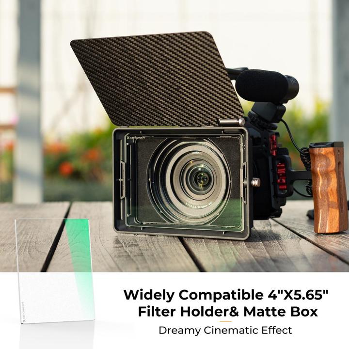 Actual product image K&F Concept Square Film Filter with Matte Box, 4X5.65 in, Thickness 4.0mm, Black Mist 1/4, Coated(NANO-X series) (Neutral density filter, 101.60 mm)