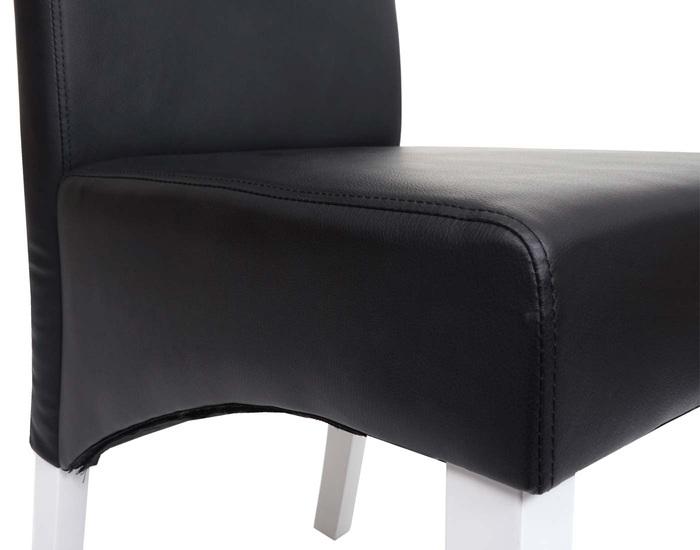 Immagine prodotto Swisshandel24 2x Sedia da pranzo Poltrona Sedia M37 - Pelle, Nero, Piedi bianchi