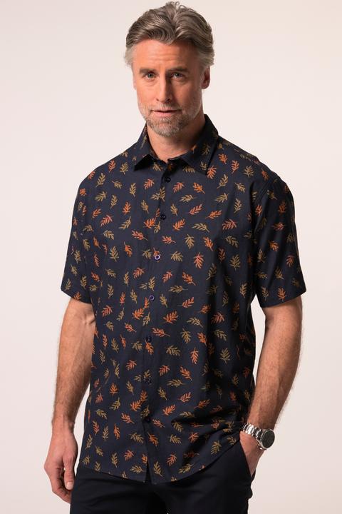Immagine prodotto Boston Park Leinenmix-Hemd, Halbarm, Alloverprint, Kentkragen, Comfort Fit (L)
