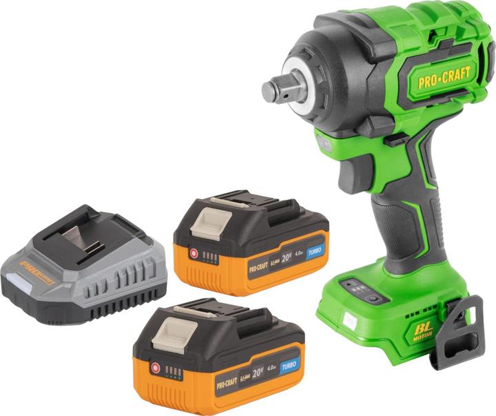 Produktbild Procraft PWA18bb Akku Schlagschrauber 20 V 550 Nm 1/2" Brushless + 2x Akku 4,0 Ah + Ladegerät (Schlagschrauber)