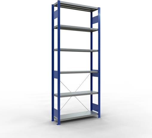Produktbild Schulte Lagertechnik Stecksystem Grundregal MULTIplus330 mit Kreuzstrebe