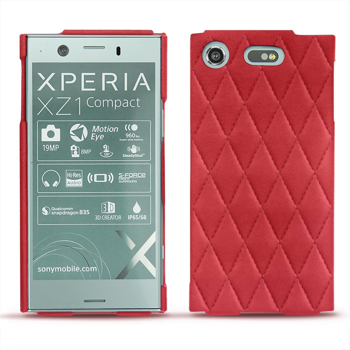 Thumbnail - Noreve Lederschutzhülle (Sony Xperia XZ1 Compact), Smartphone Hülle, Rot