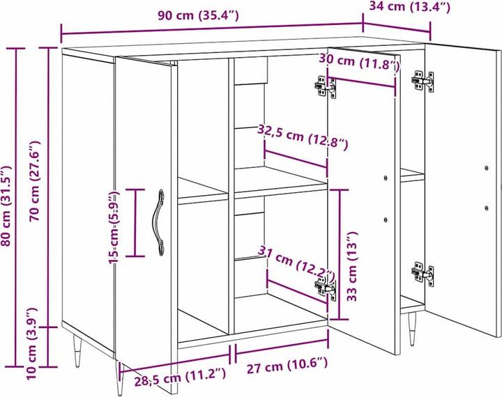 Image du produit vidaXL Sideboard (34 x 34 x 80 cm)
