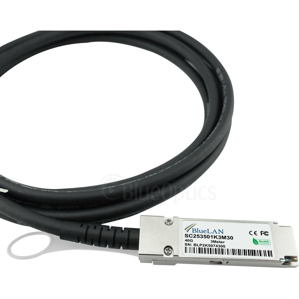 Thumbnail - BlueLAN Avaya AA1404033-E6 kompatibles QSFP DAC SC253501K1M30, Transceiver, Schwarz