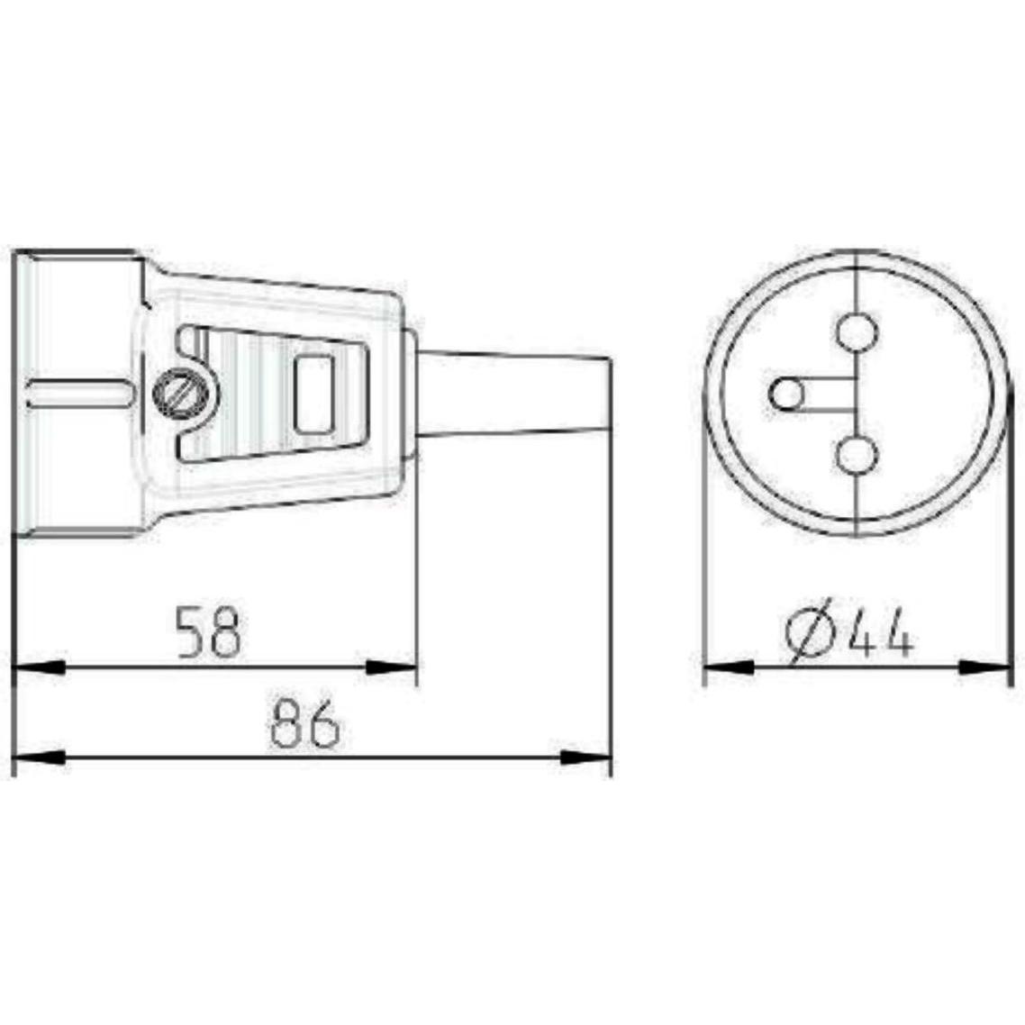 Thumbnail - Bachmann, Netzstecker + Netzkupplung, 15A Elektrischer Steckdosenkoppler (CEE 7/5)