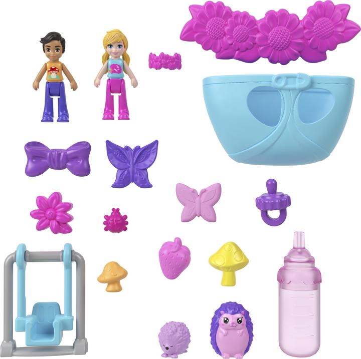 Actual product image Polly Pocket hedgehog mum & baby casket
