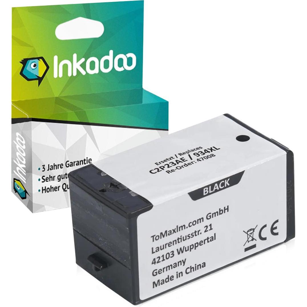 Thumbnail - Inkadoo, Druckerpatrone, Druckerpatronen kompatibel zu HP C2P23AE / 934XL Tintenpatrone, schwarz Schwarz (BK)