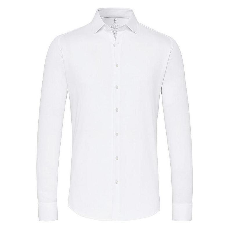Desoto, Herren, Hemden, Jerseyhemd Slim Fit, Weiss, (Xl)