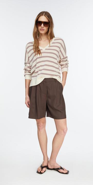 Produktbild Comma Gestreifter Feinstrickpullover aus Lyocell-Baumwoll-Mix mit Relaxed Fit (L)