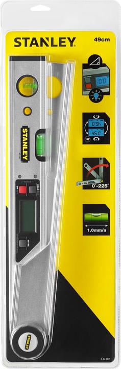 Produktbild Stanley Digitaler Winkelmesser, Wasserwaage (40 cm Schenkellänge, 0°-225° Messbereich, LCD-Anzeige)