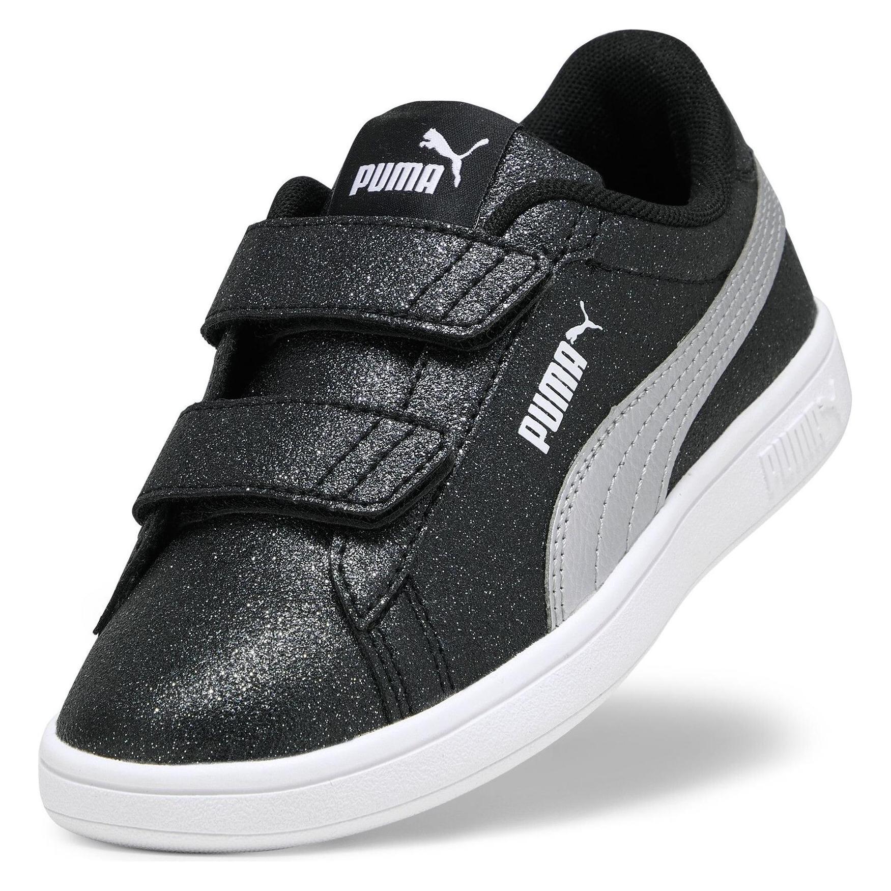 Puma, Meisjes, Sneakers, Smash 3.0 Glitz Glam V Ps, Zilver, Zwart, (30)